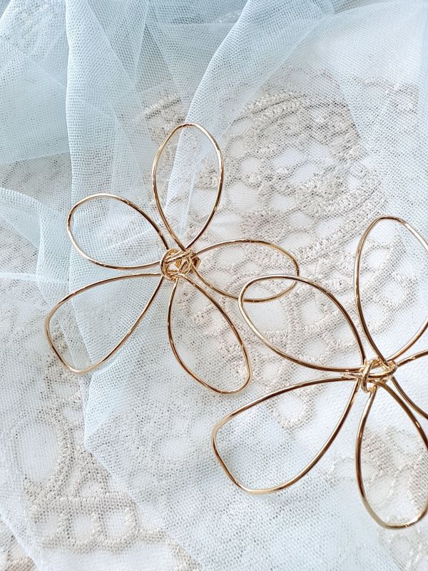 金屬線條簡約大花朵 