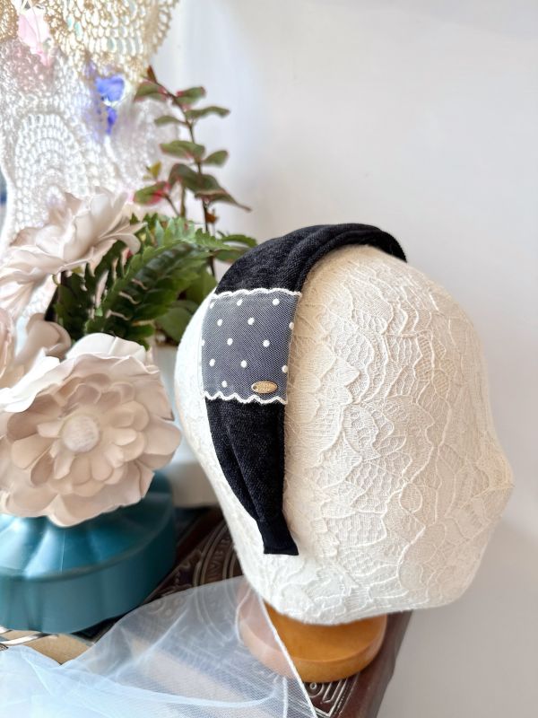 簡約鄰家氣質點點厚棉寬髮箍 