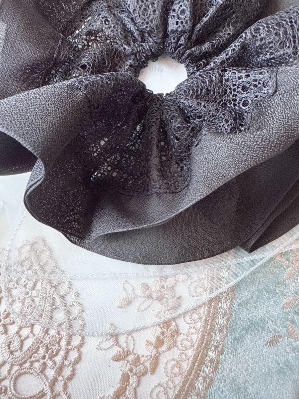 蕾絲拼緞面高質感大髮束 