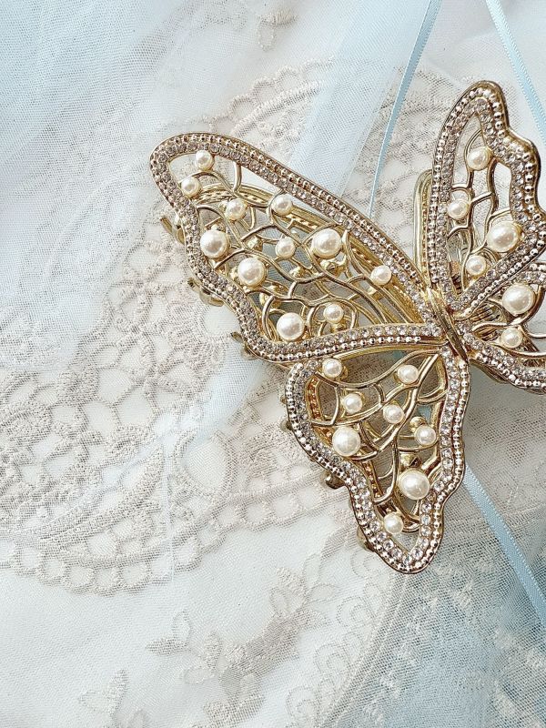 珍珠精緻華麗款金屬抓夾 
