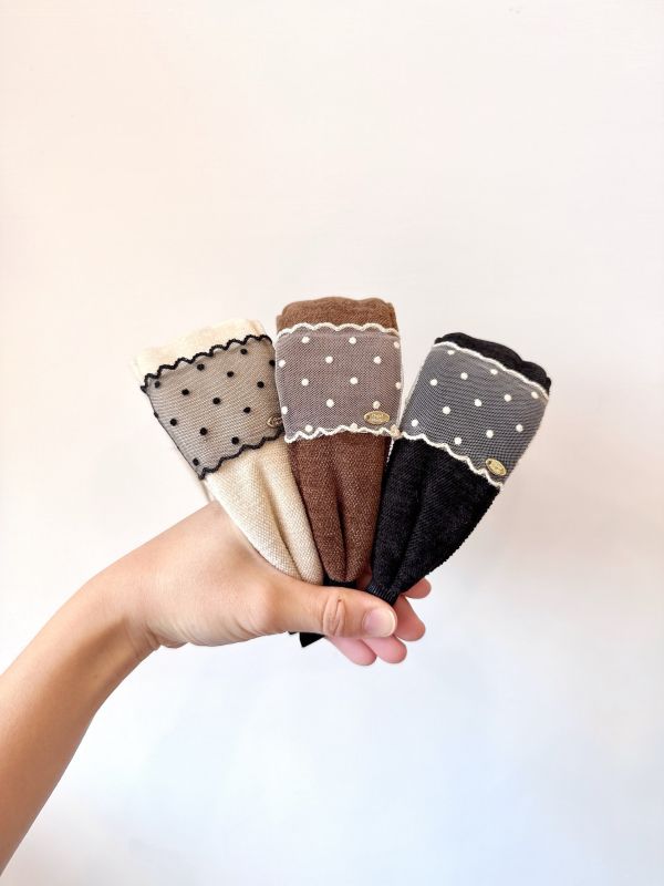 簡約鄰家氣質點點厚棉寬髮箍 