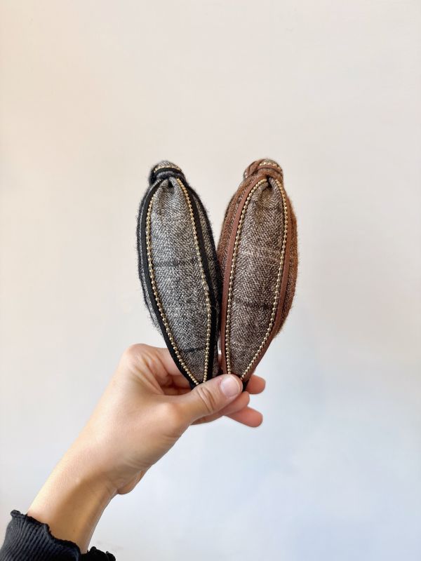 冬日棉質復古毛呢邊個性髮圈 