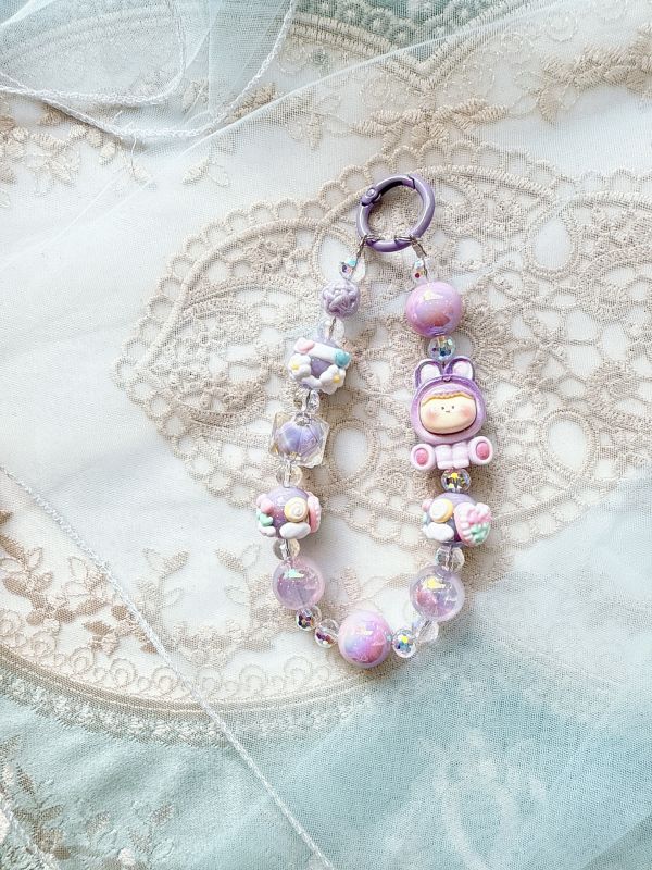 超可愛彩光串珠手機吊飾/掛墜 
