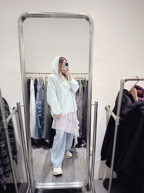 韓國手工混色可愛小熊針織上衣 