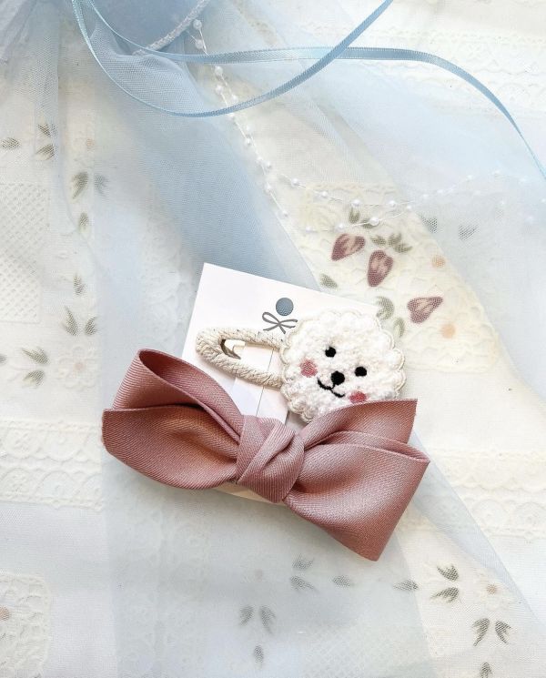 雲朵蝴蝶結兩件式髮夾 