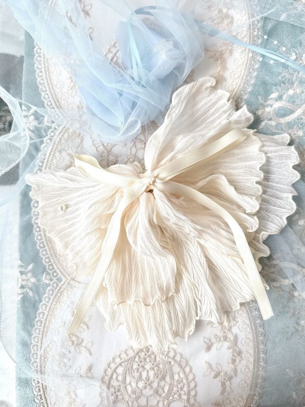 多層次蓬鬆感皺摺雪紡公主鯊魚夾/抓夾 