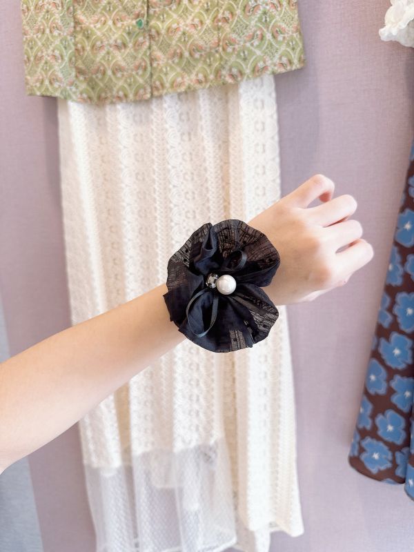 雪紡蝴蝶結簡約髮束 