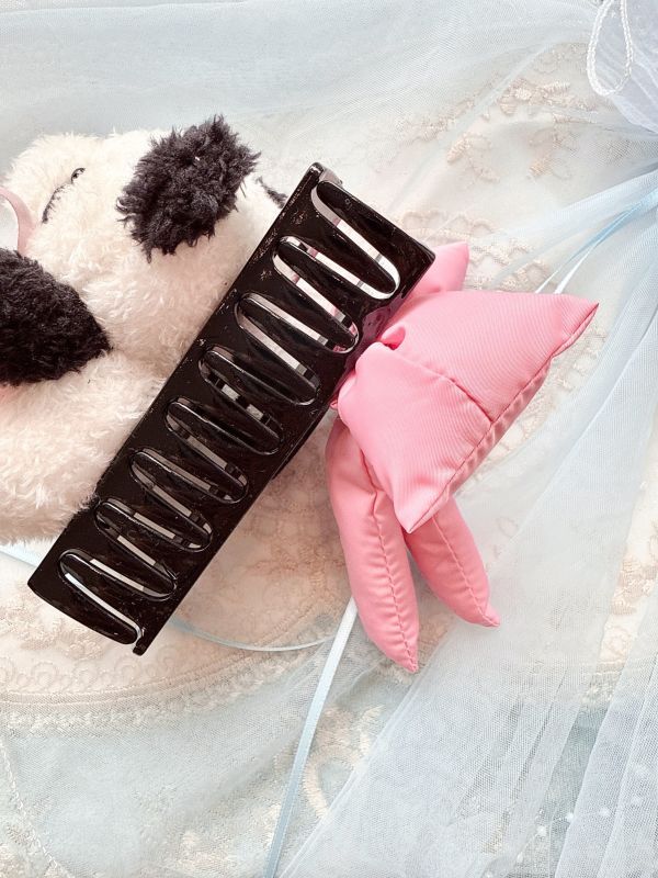 超可愛熊貓娃娃不對稱胖胖蝴蝶結抓夾 