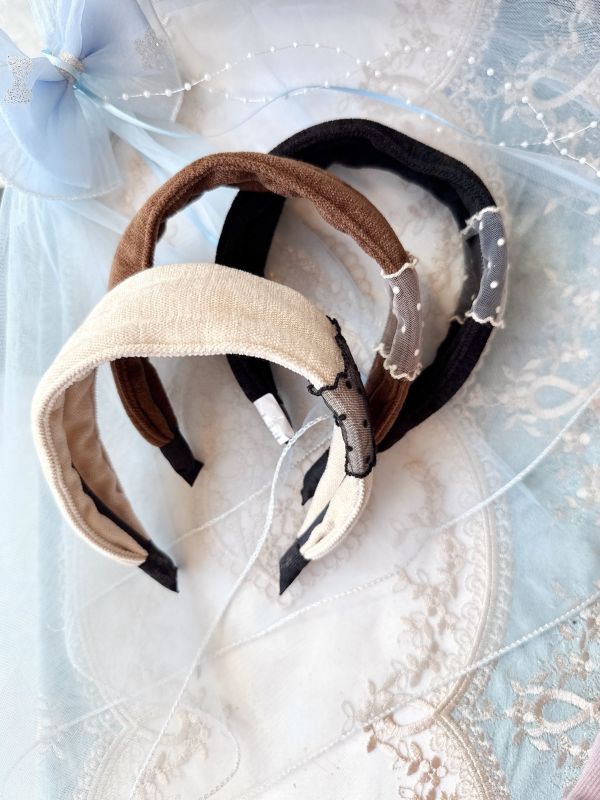 簡約鄰家氣質點點厚棉寬髮箍 