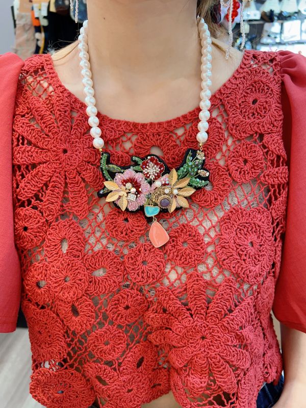 獨家設計姹紫嫣紅刺繡項鍊 