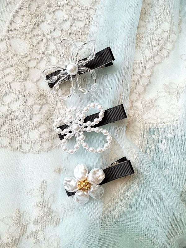 串珠花朵系列髮夾壓夾 