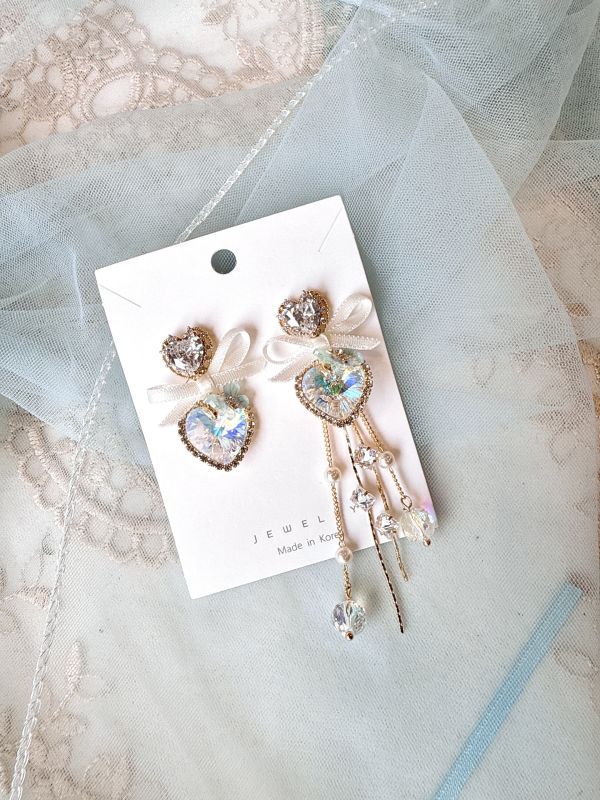 奢華氣質不對稱垂墜耳環 