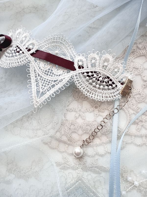 蝴蝶結不規則蕾絲個性頸鏈 