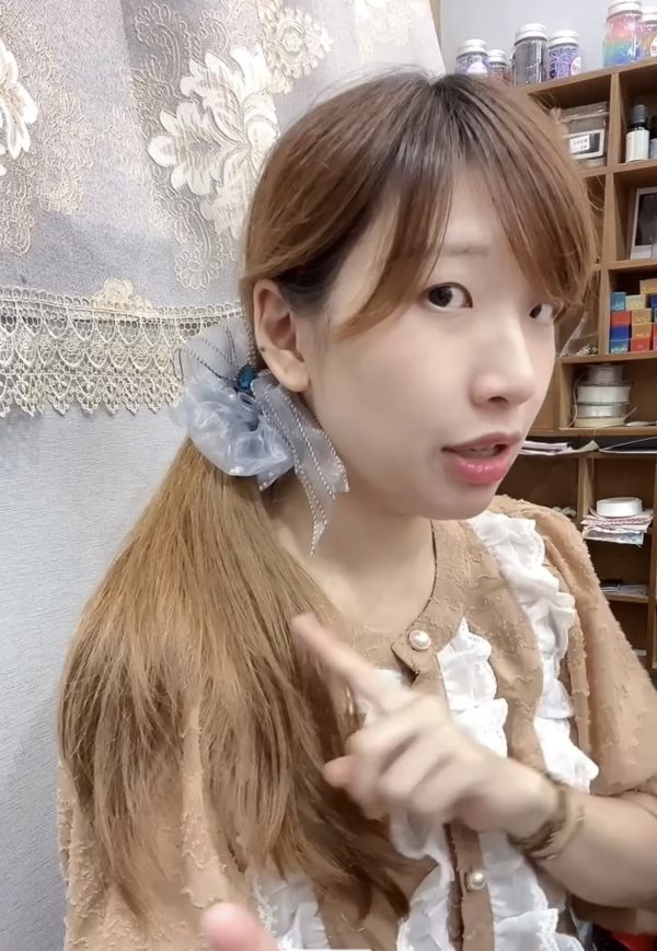 氣質雪紡條紋緞帶寶石大腸圈 