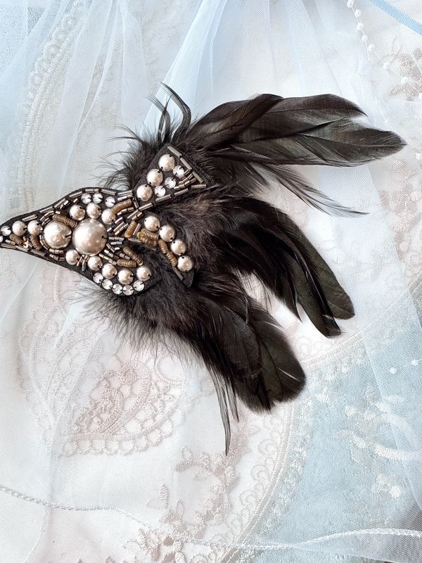 優雅個性羽毛髮夾 