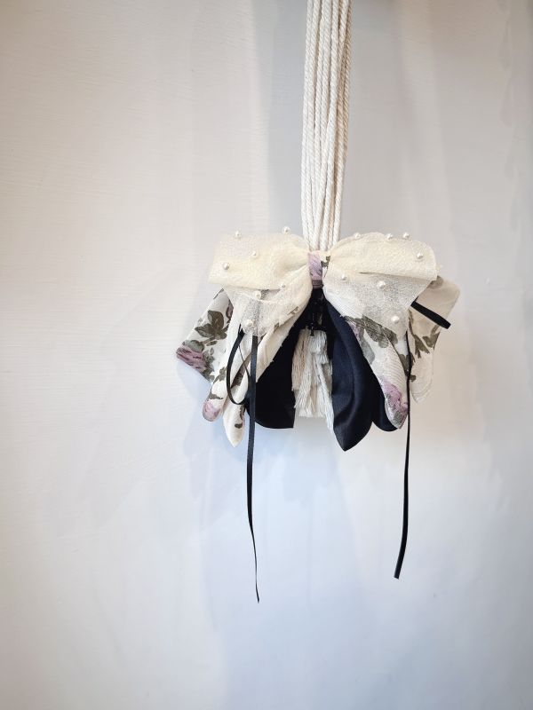 宮廷紫玫瑰黑色蝴蝶結公主抓夾 