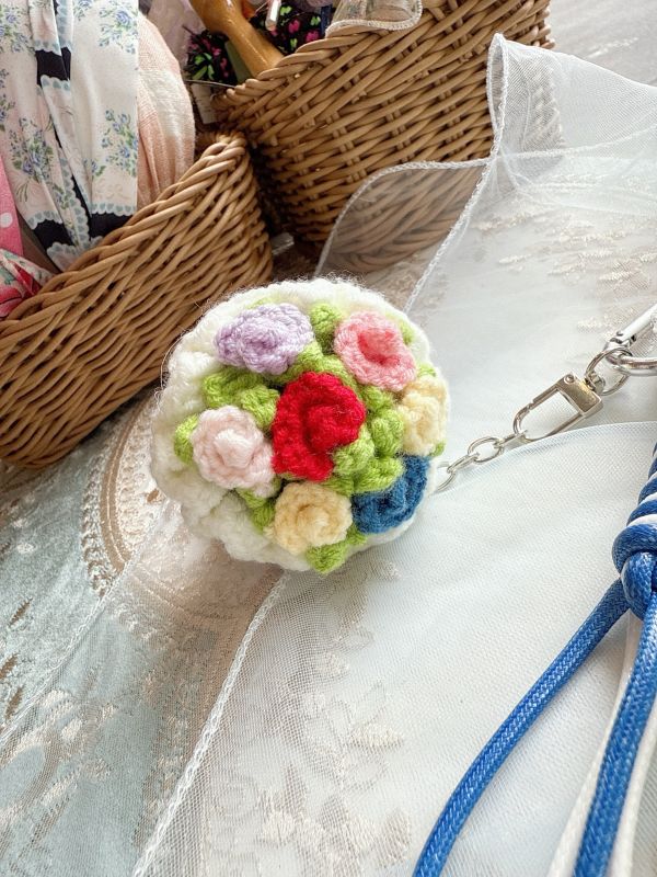 針織捧花日系搭配手機墜飾/吊飾/掛墜 