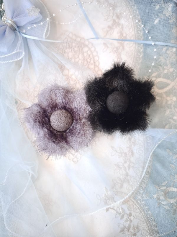 絨毛花型可愛感抓夾 