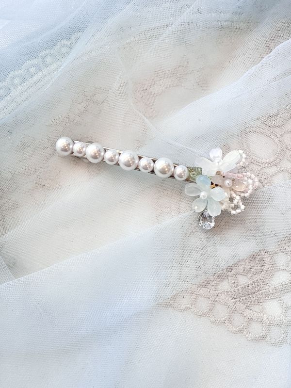 淡雅珍珠花系彈跳夾 