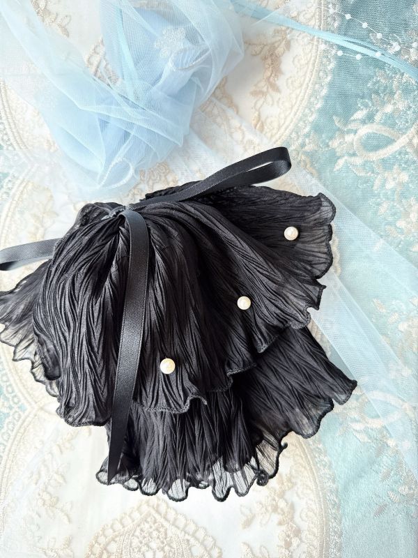 多層次蓬鬆感皺摺雪紡公主鯊魚夾/抓夾 