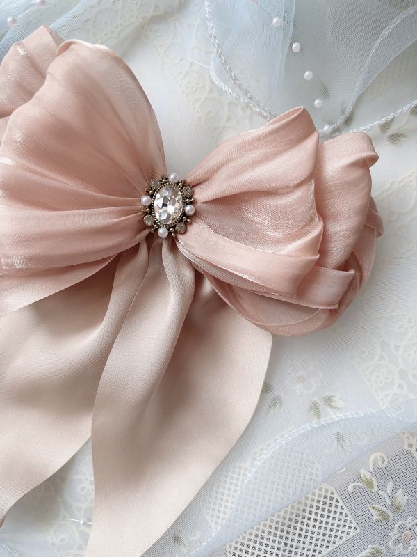 雪紡多層次蝴蝶結彈跳夾 