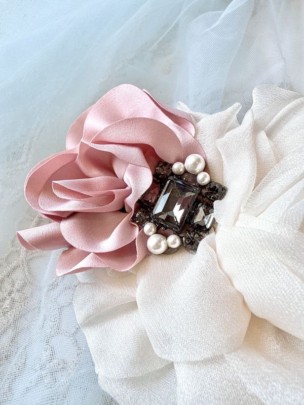 玉潔優雅雪紡花朵彈跳夾 