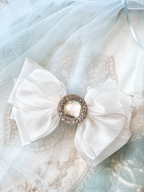 銀蔥雪紡華貴蝴蝶結髮夾 