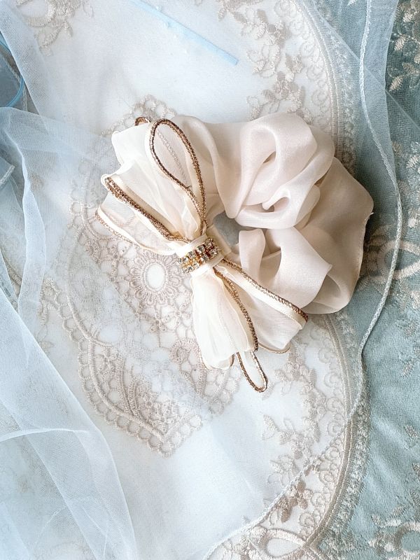 公主金邊蝴蝶結髮束 