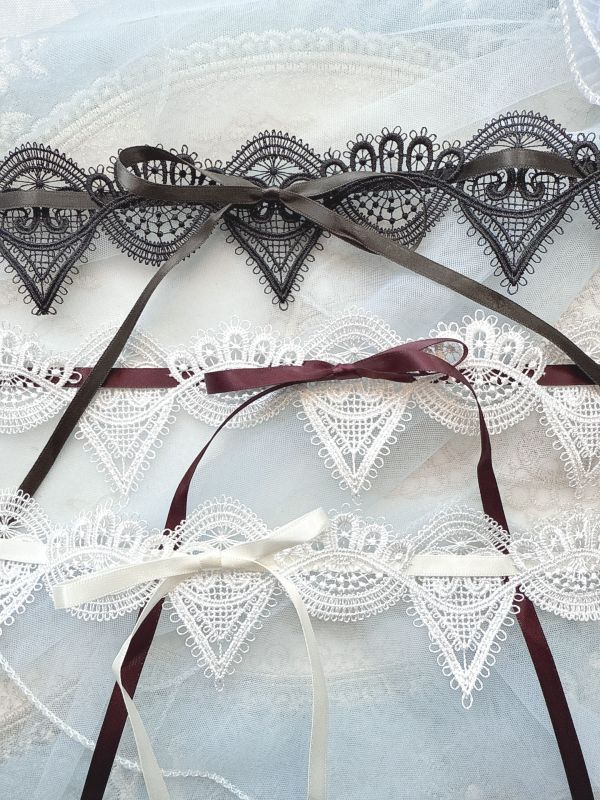 蝴蝶結不規則蕾絲個性頸鏈 