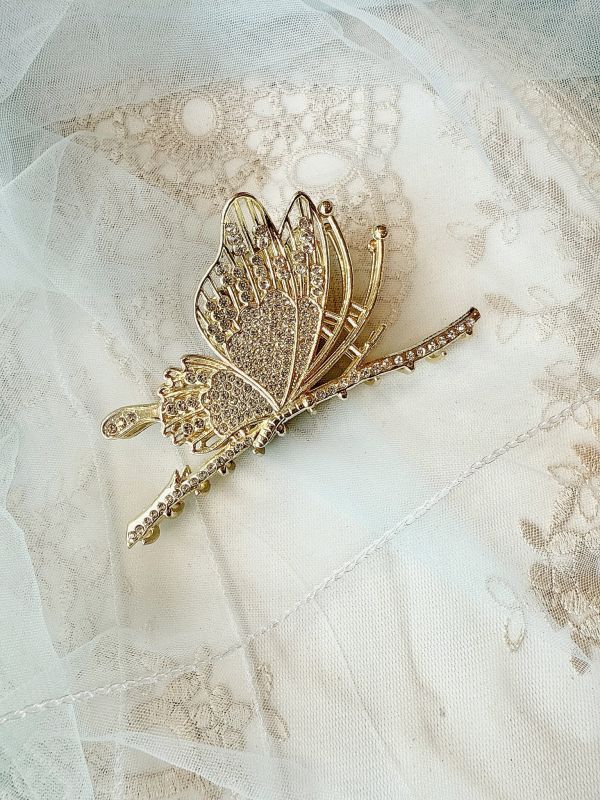 滿鑽金屬蝴蝶抓夾 