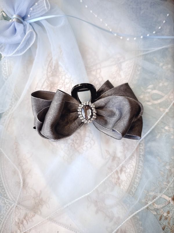 絲感雪紡華麗寶石個性抓夾 