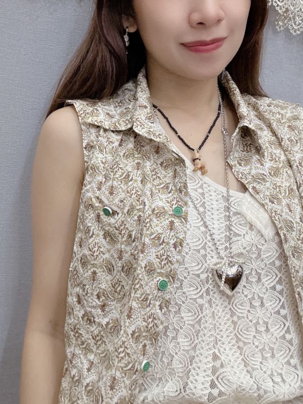 銀色金屬感胖嘟嘟愛心蝴蝶結項鍊 