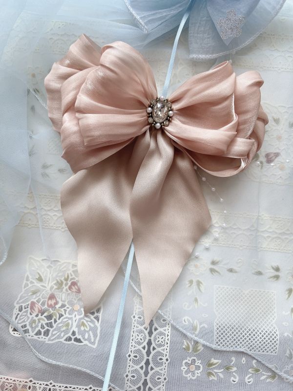 雪紡多層次蝴蝶結彈跳夾 