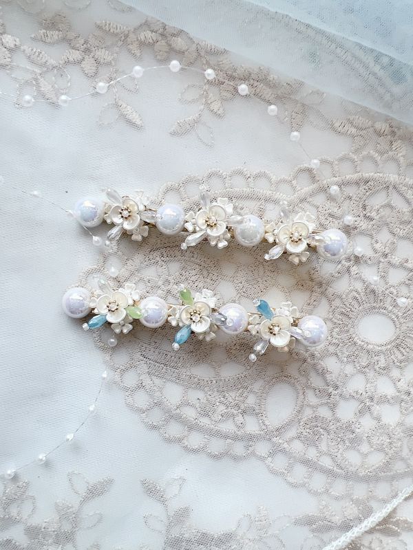 珍珠造型維多莉亞風格設計壓夾髮夾 