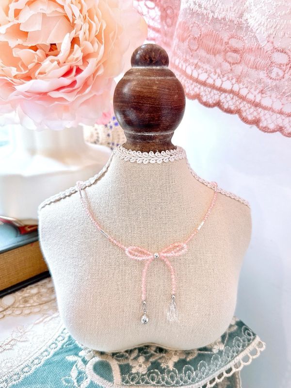 水晶奢雅蝴蝶結精緻短鏈 