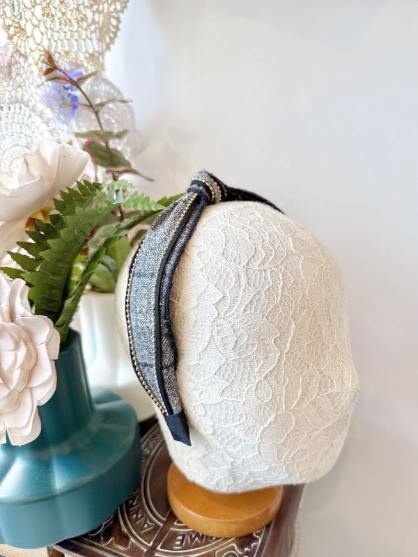 冬日棉質復古毛呢邊個性髮圈 