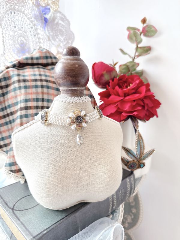 浪漫主義珠寶感珍珠頸鏈 