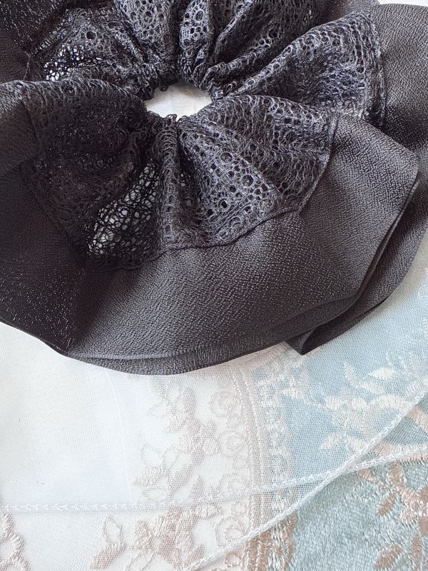 蕾絲拼緞面高質感大髮束 