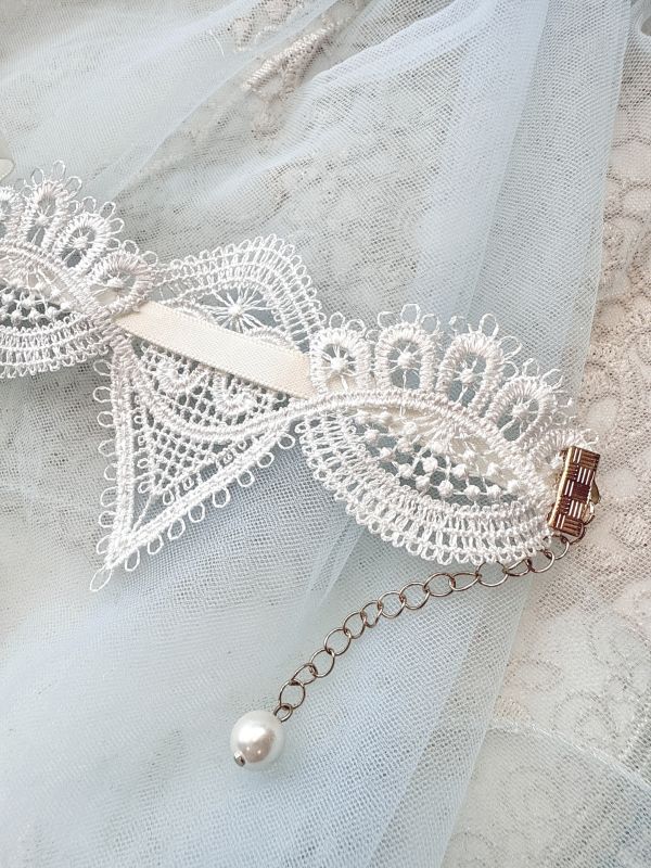 蝴蝶結不規則蕾絲個性頸鏈 