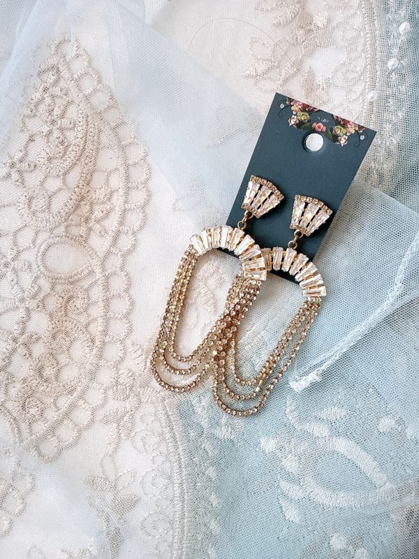 華麗流蘇圓弧耳環 