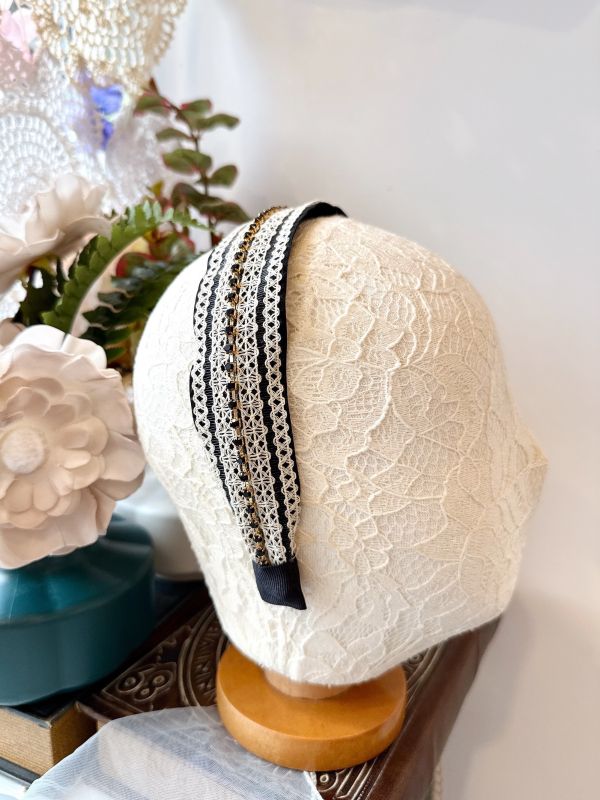 蕾絲趕排鑽小閃耀髮圈 