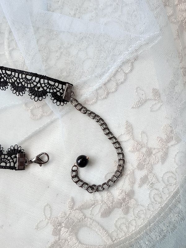 水彩花影手工花蕾絲耳環 