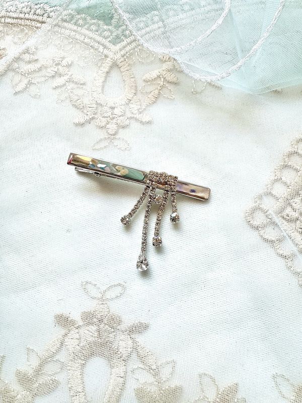 金屬流蘇水鑽個性髮夾壓夾 