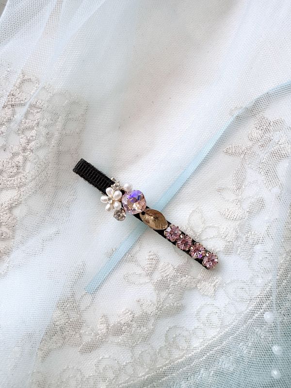 花夕水鑽手工壓夾 