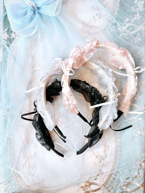 夢幻甜美蝴蝶結精緻蕾絲髮圈 