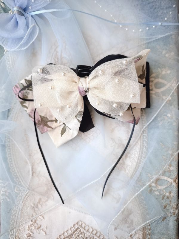 宮廷紫玫瑰黑色蝴蝶結公主抓夾 