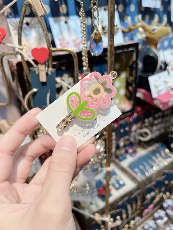 立體壓克力小花壓夾/側邊夾 