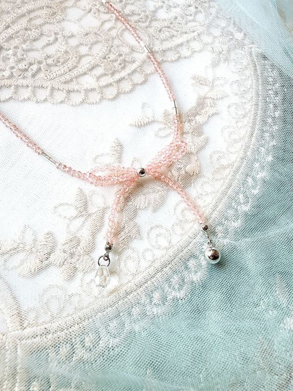 水晶奢雅蝴蝶結精緻短鏈 