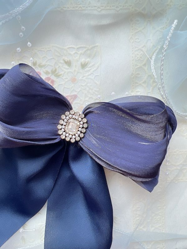 雪紡多層次蝴蝶結彈跳夾 