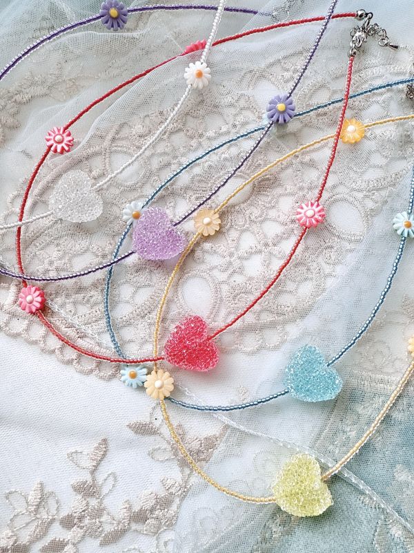 可愛糖果糖霜愛心小花短鏈 